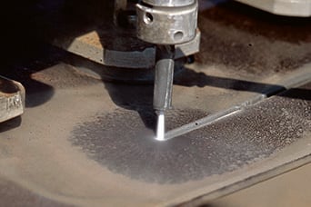 High Pressure Hydroblasting Close up cutting